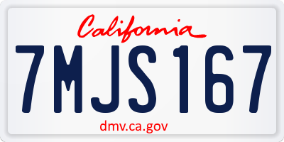 CA license plate 7MJS167