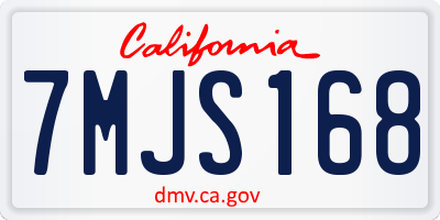 CA license plate 7MJS168
