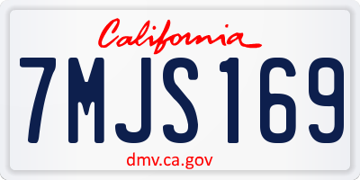 CA license plate 7MJS169
