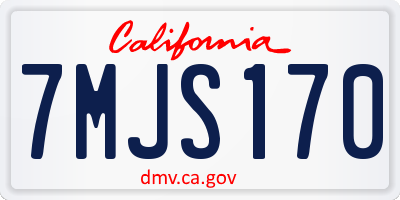 CA license plate 7MJS170