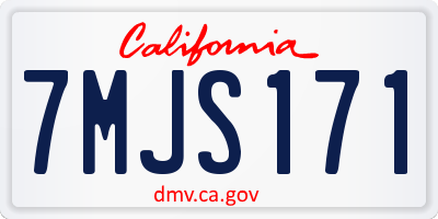 CA license plate 7MJS171