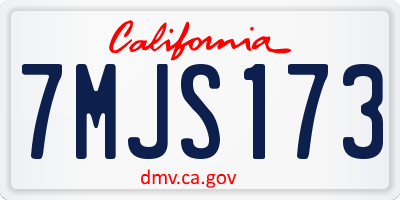 CA license plate 7MJS173