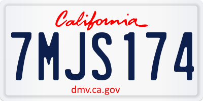 CA license plate 7MJS174