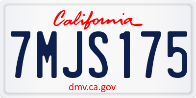 CA license plate 7MJS175