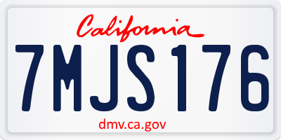 CA license plate 7MJS176