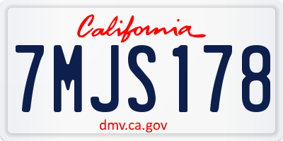 CA license plate 7MJS178