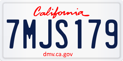 CA license plate 7MJS179