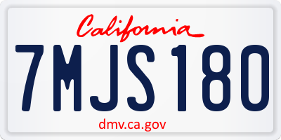 CA license plate 7MJS180