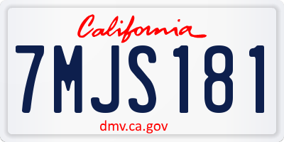 CA license plate 7MJS181