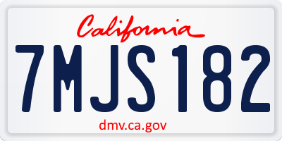 CA license plate 7MJS182