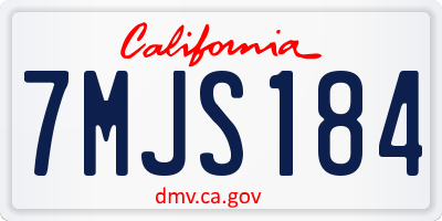 CA license plate 7MJS184