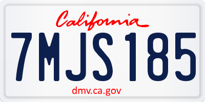 CA license plate 7MJS185