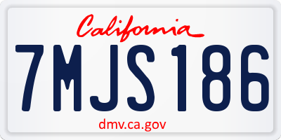 CA license plate 7MJS186