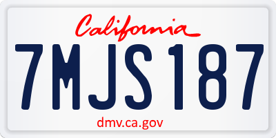 CA license plate 7MJS187