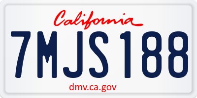 CA license plate 7MJS188