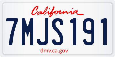 CA license plate 7MJS191