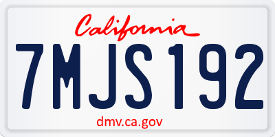 CA license plate 7MJS192