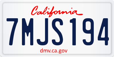 CA license plate 7MJS194