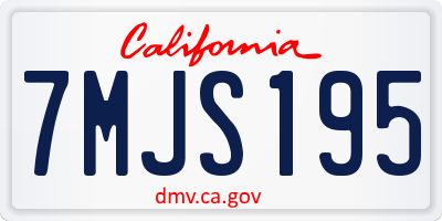 CA license plate 7MJS195