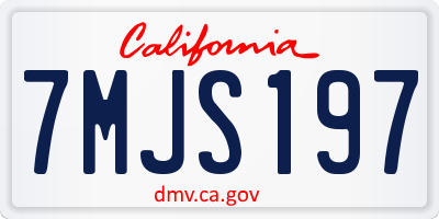 CA license plate 7MJS197