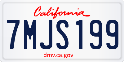 CA license plate 7MJS199
