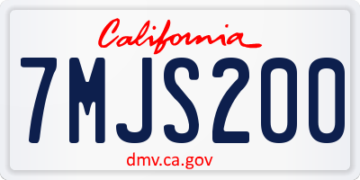CA license plate 7MJS200