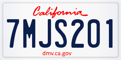 CA license plate 7MJS201