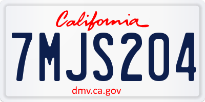 CA license plate 7MJS204