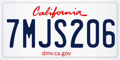 CA license plate 7MJS206