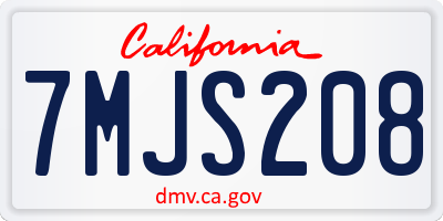 CA license plate 7MJS208