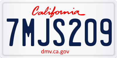 CA license plate 7MJS209