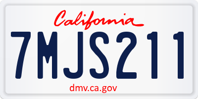 CA license plate 7MJS211