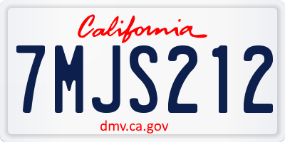 CA license plate 7MJS212