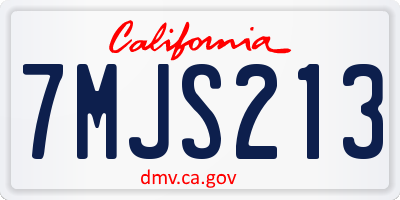 CA license plate 7MJS213