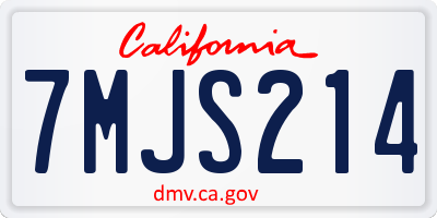 CA license plate 7MJS214