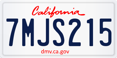 CA license plate 7MJS215