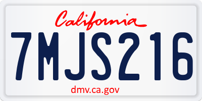CA license plate 7MJS216