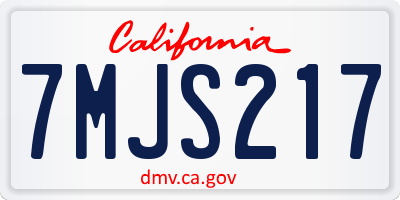 CA license plate 7MJS217
