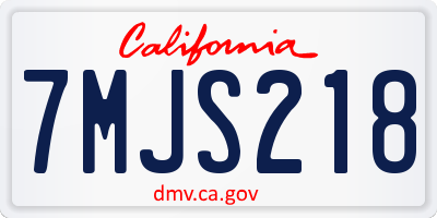 CA license plate 7MJS218