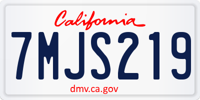 CA license plate 7MJS219
