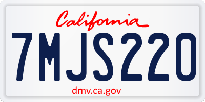 CA license plate 7MJS220