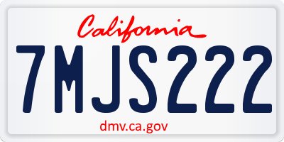 CA license plate 7MJS222