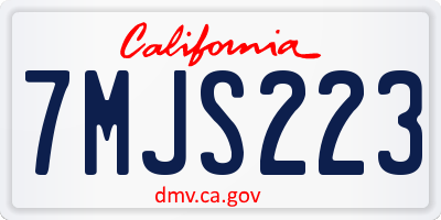 CA license plate 7MJS223