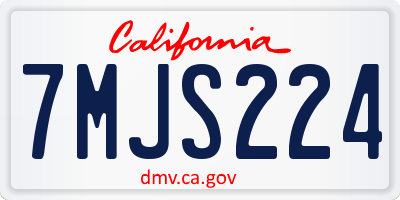 CA license plate 7MJS224