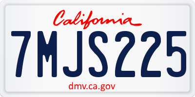 CA license plate 7MJS225