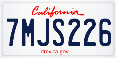 CA license plate 7MJS226