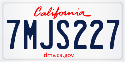 CA license plate 7MJS227