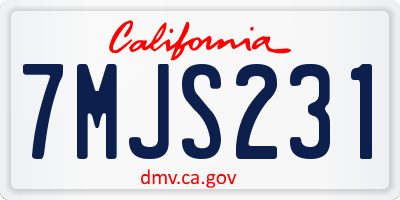 CA license plate 7MJS231