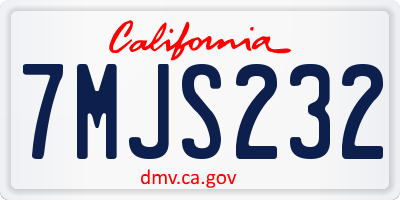 CA license plate 7MJS232