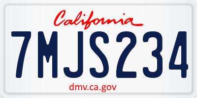 CA license plate 7MJS234